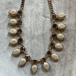 J. Crew Taupe and Brown Statement Necklace